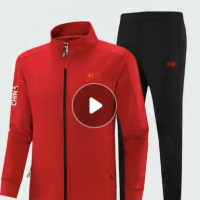 022年新款情侣运动套装运动服男女体育生跑步训练武术教练团体服