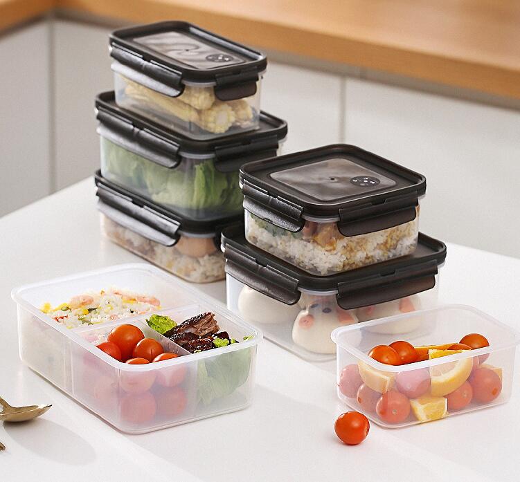 食物保鲜盒收纳盒密封带盖饭盒米饭分装盒冰箱食品整理神器