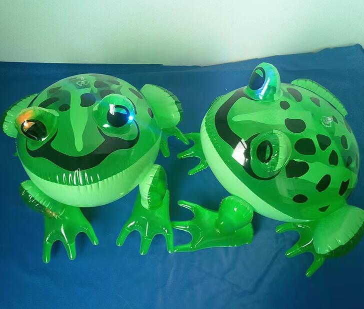 工厂现货PVC发光充气青蛙网红视频爆款玩具儿童带灯青蛙热售批发